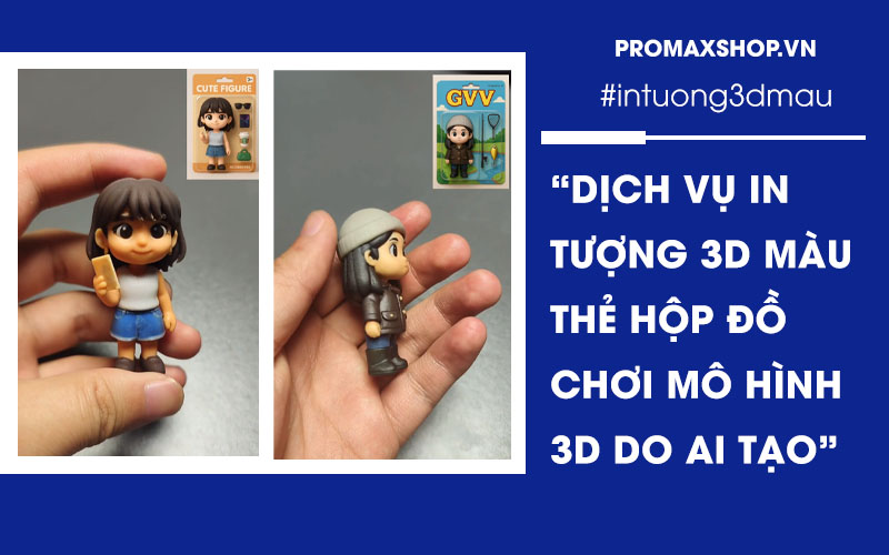 Dịch vụ in tượng 3D giống mẫu ảnh thẻ hộp đồ chơi mô hình 3D do AI tạo